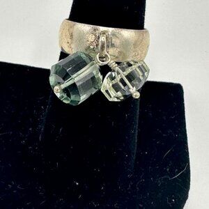 One-of-a-kind Dangle Crystal Bead Ring
